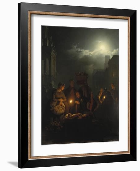 Night Market in Antwerp-Petrus van Schendel-Framed Giclee Print