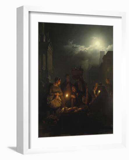 Night Market in Antwerp-Petrus van Schendel-Framed Giclee Print