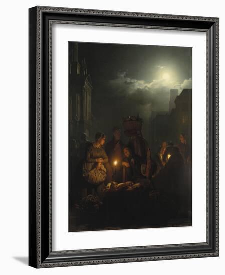 Night Market in Antwerp-Petrus van Schendel-Framed Giclee Print