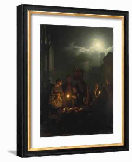 Night Market in Antwerp-Petrus van Schendel-Framed Giclee Print