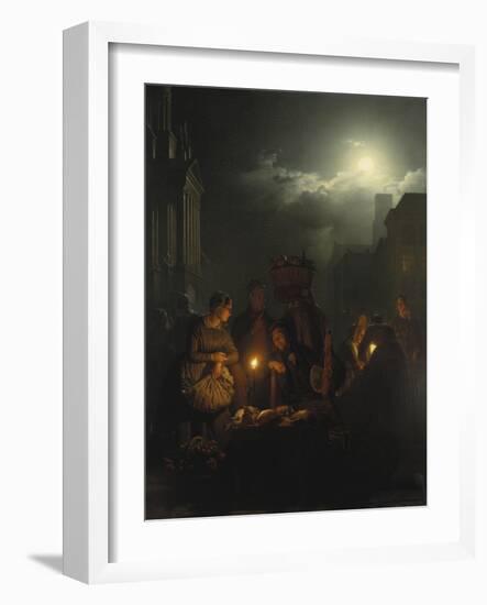 Night Market in Antwerp-Petrus van Schendel-Framed Giclee Print