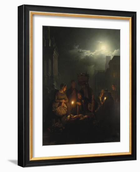 Night Market in Antwerp-Petrus van Schendel-Framed Giclee Print