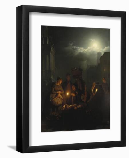 Night Market in Antwerp-Petrus van Schendel-Framed Giclee Print
