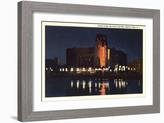 Night, Mayfair Theater, Asbury Park, New Jersey-null-Framed Art Print