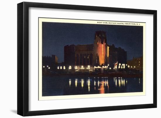 Night, Mayfair Theater, Asbury Park, New Jersey-null-Framed Art Print