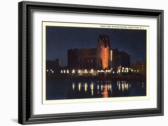 Night, Mayfair Theater, Asbury Park, New Jersey-null-Framed Art Print