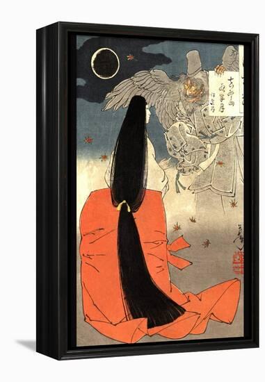 Night Moon over Mount Manno-Taiso Yoshitoshi-Framed Stretched Canvas