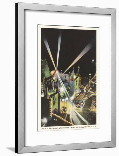 Night, Movie Premiere, Grauman's, Hollywood, California-null-Framed Art Print