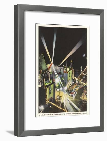 Night, Movie Premiere, Grauman's, Hollywood, California-null-Framed Art Print