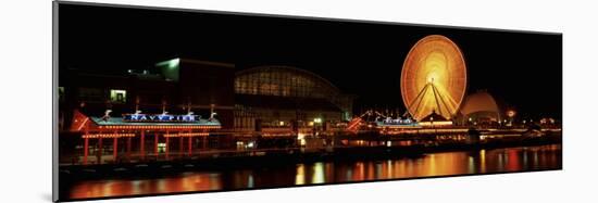 Night Navy Pier Chicago Il, USA-null-Mounted Photographic Print