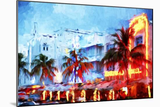 Night Ocean Drive - In the Style of Oil Painting-Philippe Hugonnard-Mounted Giclee Print