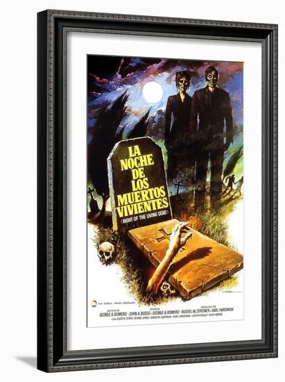 Night of the Living Dead, (aka La Noche De Los Muertos Vivientes), Spanish Poster Art, 1968-null-Framed Premium Giclee Print