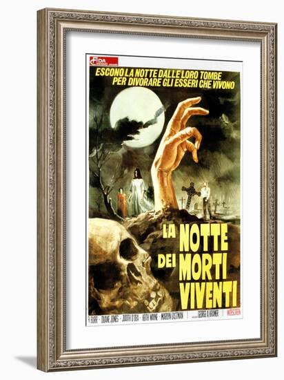 Night of the Living Dead, (aka La Notte Dei Morti Viventi), Italian Poster Art, 1968-null-Framed Premium Giclee Print