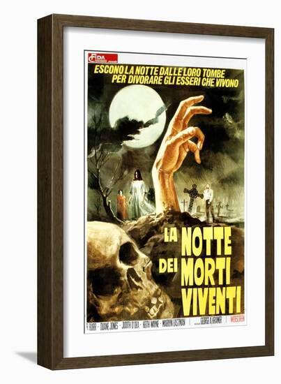 Night of the Living Dead, (aka La Notte Dei Morti Viventi), Italian Poster Art, 1968-null-Framed Premium Giclee Print