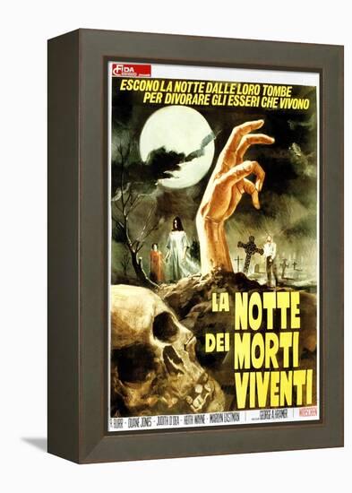 Night of the Living Dead, (aka La Notte Dei Morti Viventi), Italian Poster Art, 1968-null-Framed Stretched Canvas