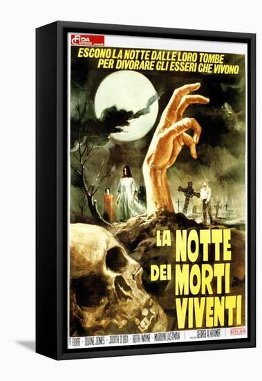 Night of the Living Dead, (aka La Notte Dei Morti Viventi), Italian Poster Art, 1968-null-Framed Stretched Canvas