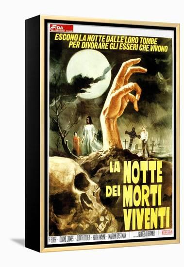 Night of the Living Dead, (aka La Notte Dei Morti Viventi), Italian Poster Art, 1968-null-Framed Stretched Canvas