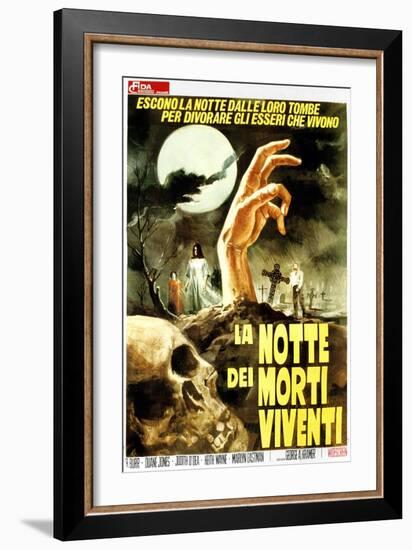 Night of the Living Dead, (aka La Notte Dei Morti Viventi), Italian Poster Art, 1968-null-Framed Art Print