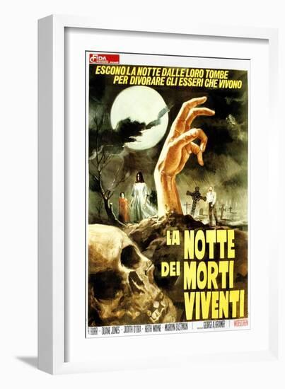 Night of the Living Dead, (aka La Notte Dei Morti Viventi), Italian Poster Art, 1968-null-Framed Art Print