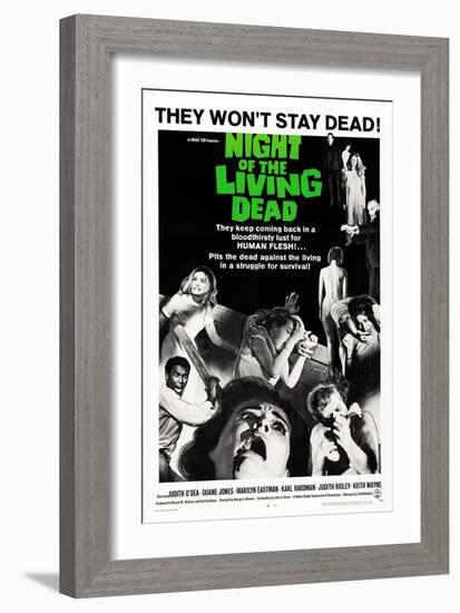 Night of the Living Dead, Duane Jones, Judith O'Dea, Marilyn Eastman, 1968-null-Framed Premium Giclee Print