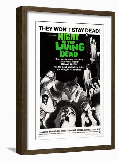 Night of the Living Dead, Duane Jones, Judith O'Dea, Marilyn Eastman, 1968-null-Framed Premium Giclee Print