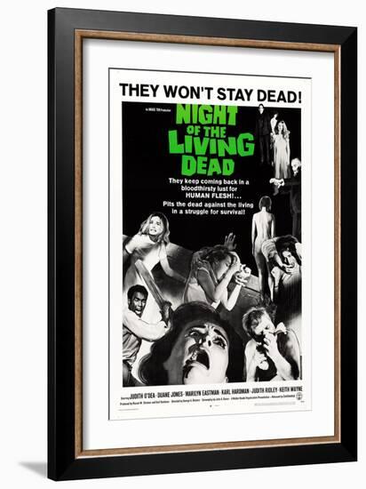 Night of the Living Dead, Duane Jones, Judith O'Dea, Marilyn Eastman, 1968-null-Framed Premium Giclee Print