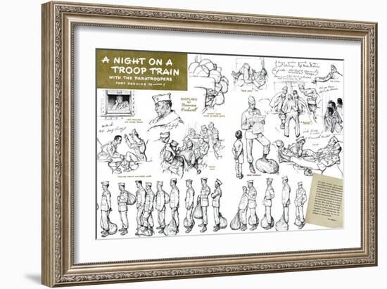 "Night on a troop train", May 8,1943-Norman Rockwell-Framed Giclee Print