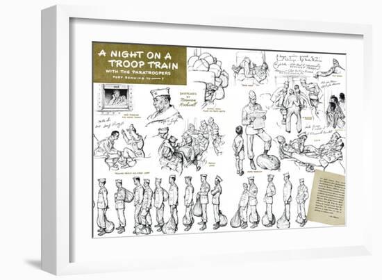 "Night on a troop train", May 8,1943-Norman Rockwell-Framed Giclee Print