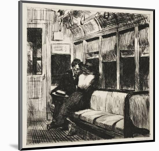 Night on the El Train, 1918-Edward Hopper-Mounted Art Print