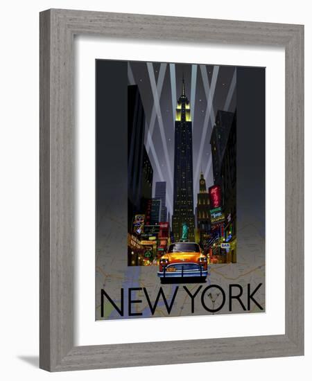 Night Out New York-Big Island Studios-Framed Art Print