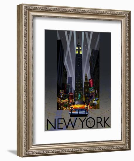 Night Out New York-Big Island Studios-Framed Art Print