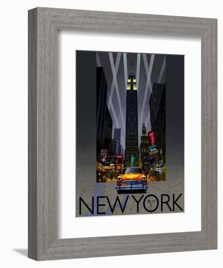 Night Out New York-Big Island Studios-Framed Art Print