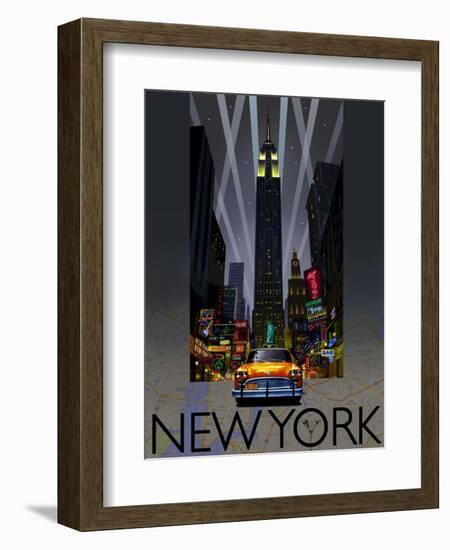 Night Out New York-Big Island Studios-Framed Art Print