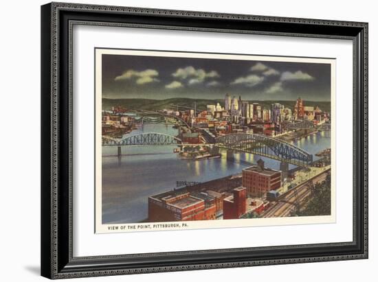 Night over the Point, Pittsburgh, Pennsylvania-null-Framed Art Print