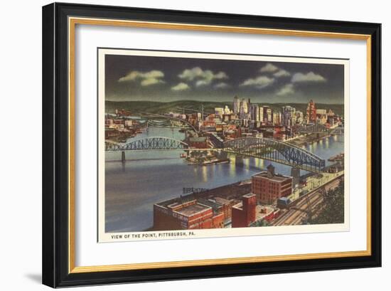 Night over the Point, Pittsburgh, Pennsylvania-null-Framed Art Print