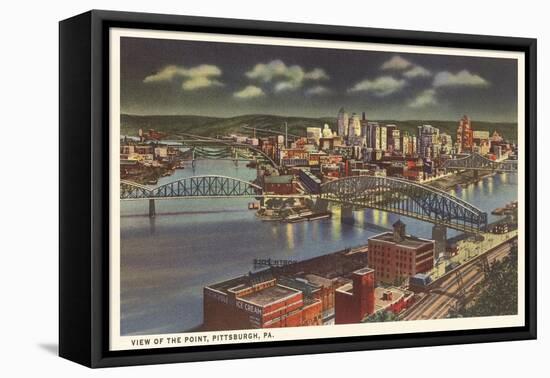 Night over the Point, Pittsburgh, Pennsylvania-null-Framed Stretched Canvas