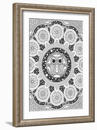 Night Owl Mandala-Hello Angel-Framed Giclee Print