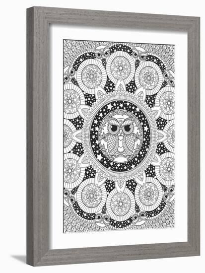 Night Owl Mandala-Hello Angel-Framed Giclee Print