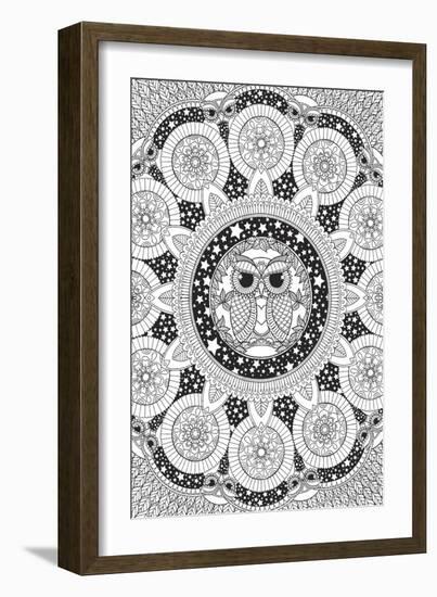 Night Owl Mandala-Hello Angel-Framed Giclee Print