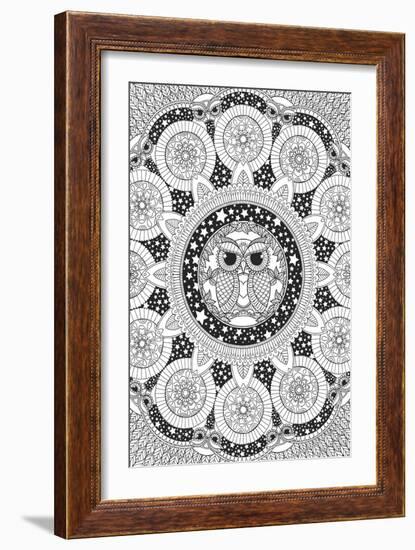 Night Owl Mandala-Hello Angel-Framed Giclee Print