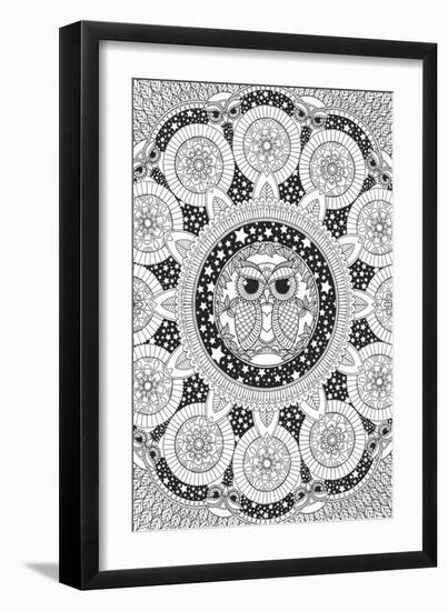 Night Owl Mandala-Hello Angel-Framed Giclee Print