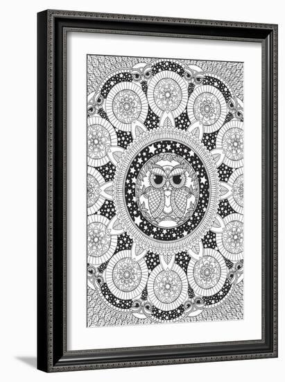 Night Owl Mandala-Hello Angel-Framed Giclee Print