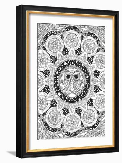 Night Owl Mandala-Hello Angel-Framed Giclee Print