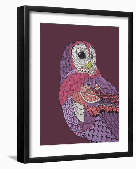 Night Owl-Drawpaint Illustration-Framed Giclee Print