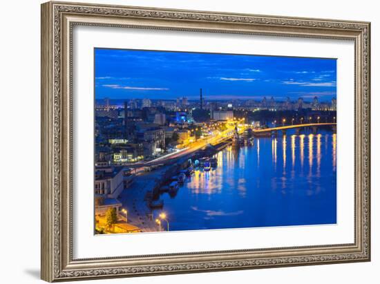 Night Panorama of Kiev-connect1-Framed Photographic Print