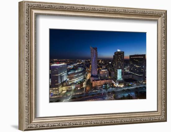 Night Panorama of Warsaw City Center-Jacek Kadaj-Framed Photographic Print