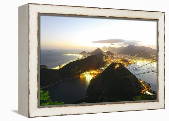 Night Panoramic View Of Rio De Janeiro-luiz rocha-Framed Premier Image Canvas