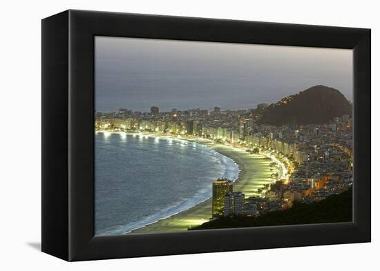 Night Panoramic View Of Rio De Janeiro-luiz rocha-Framed Premier Image Canvas