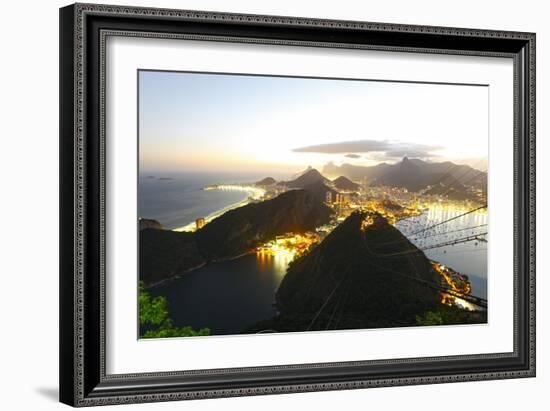 Night Panoramic View Of Rio De Janeiro-luiz rocha-Framed Photographic Print