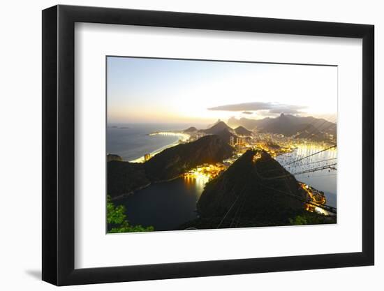Night Panoramic View Of Rio De Janeiro-luiz rocha-Framed Photographic Print